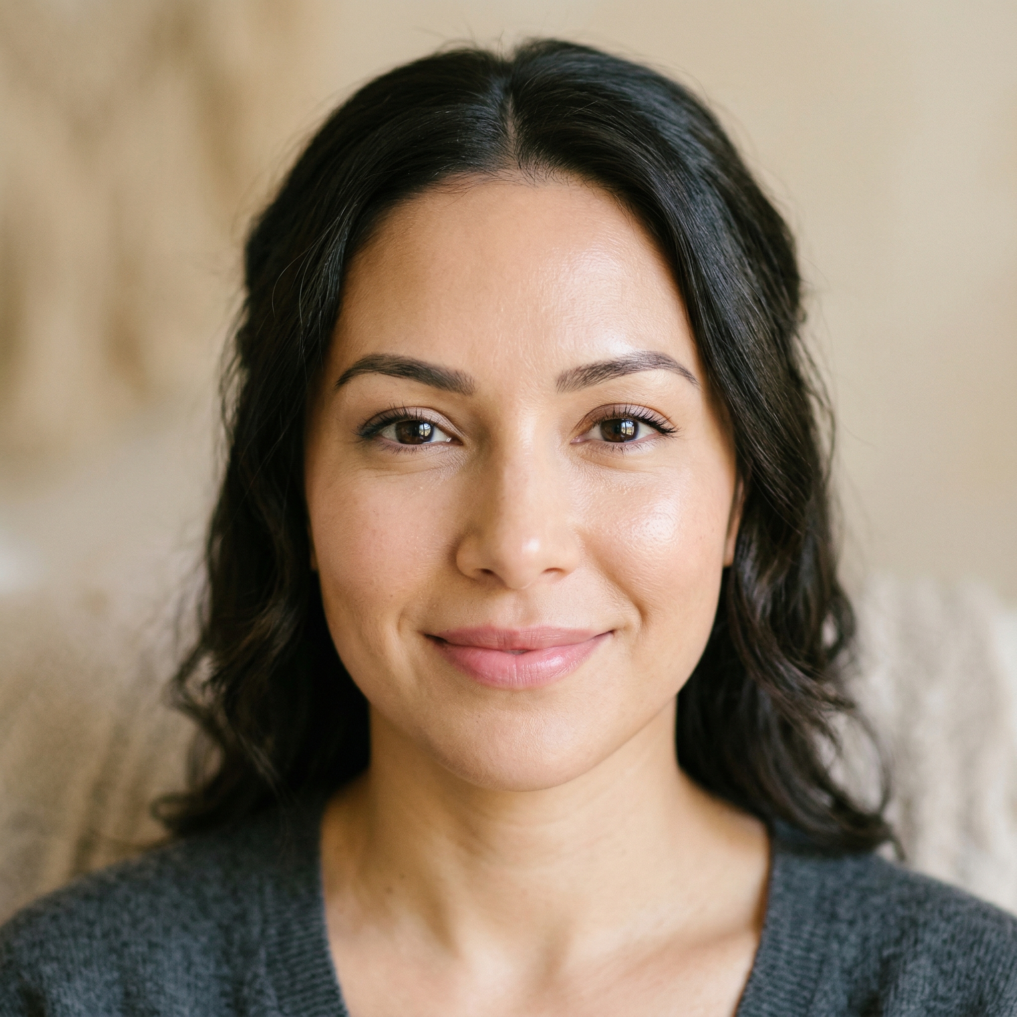 Close-up of woman's face showing smooth skin texture, reduced pores, and radiant glow from microneedling treatment