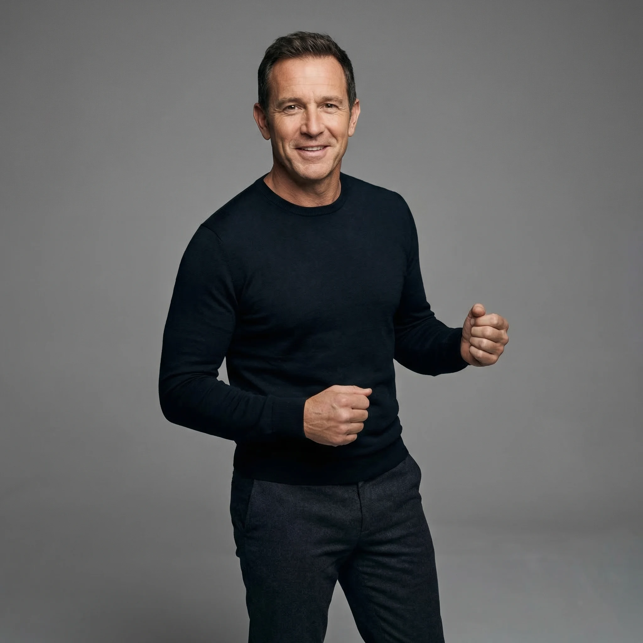 Confident healthy person with strong energetic posture after testosterone replacement therapy treatment